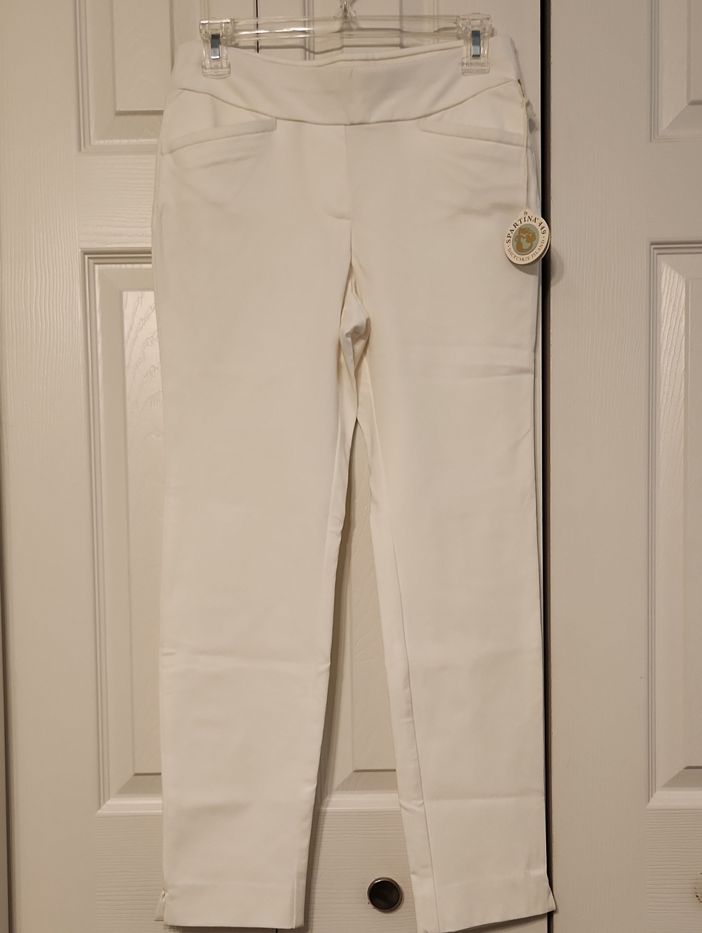 Spartina 449 Pearl White Pull-On Slim Ankle Pants